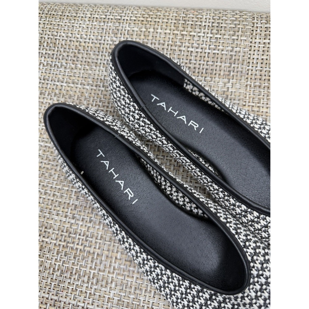 Women's Tahari Sapporo Slip-On Ballet Flats Black/white Size 8.5 - Picture 3 of 8